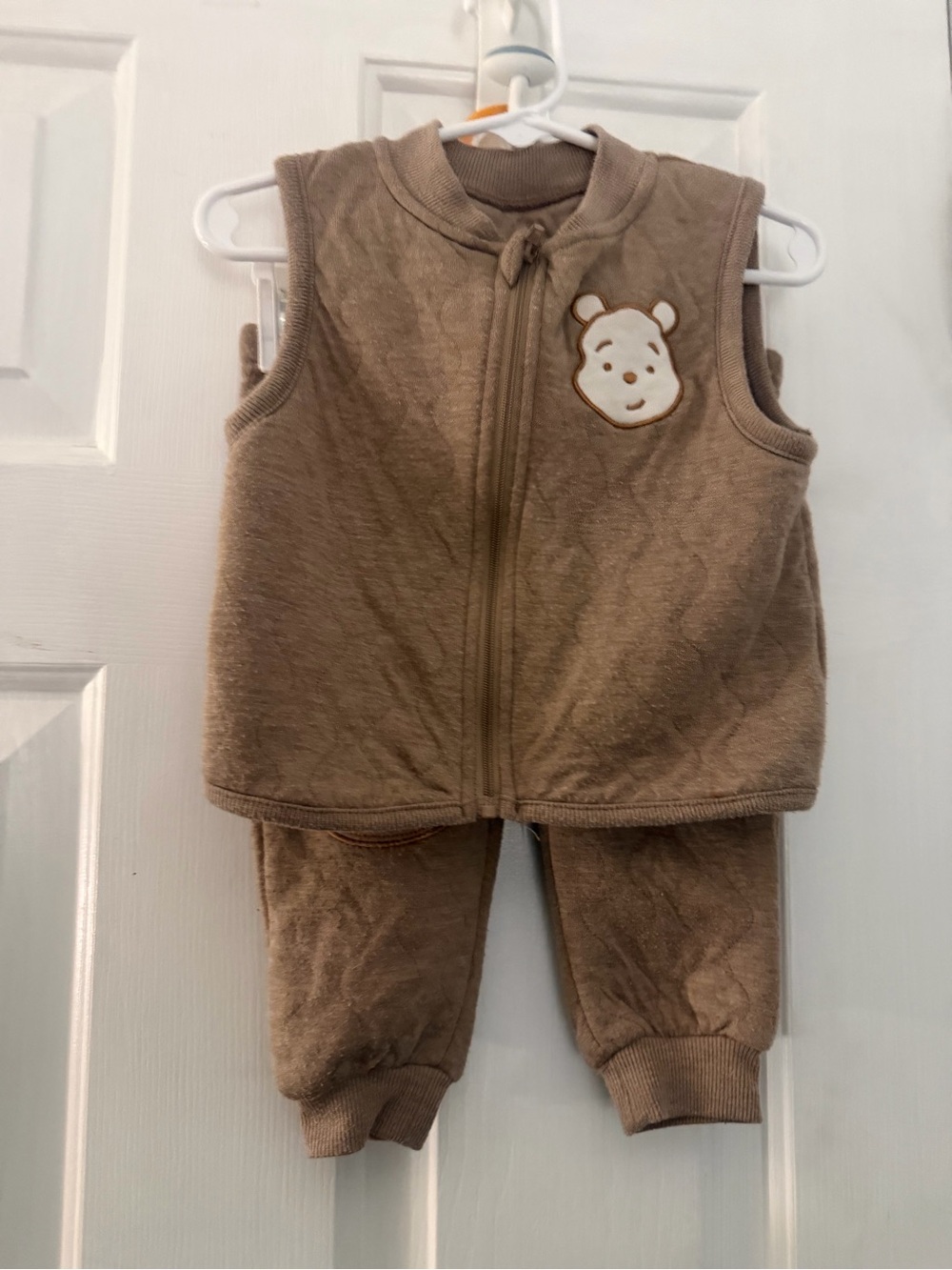 Disney Baby Winnie the Pooh Quilted Vest Jogger Set 6-9M Hunny